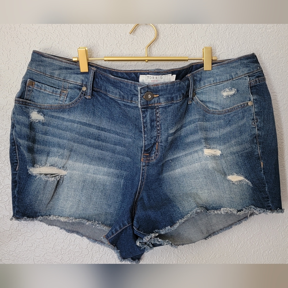 Distressed Denim Cut-off Shorts